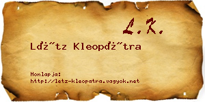 Létz Kleopátra névjegykártya